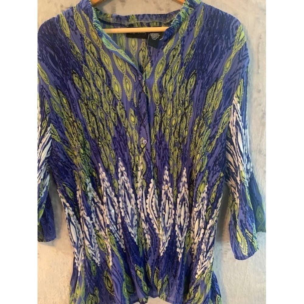 NEW Maggie Barnes Tunic Womens 2X Turquoise Artsy Cottage Core Plus‎ Size - Picture 5 of 16